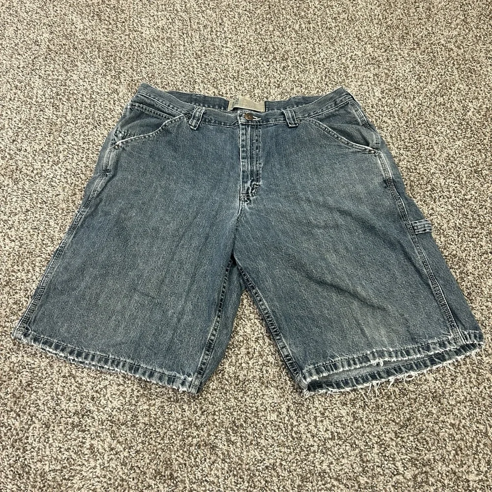 Vintage Y2K Lee Jeans Denim Carpenter Shorts Men's Size 36L Blue Baggy Skater